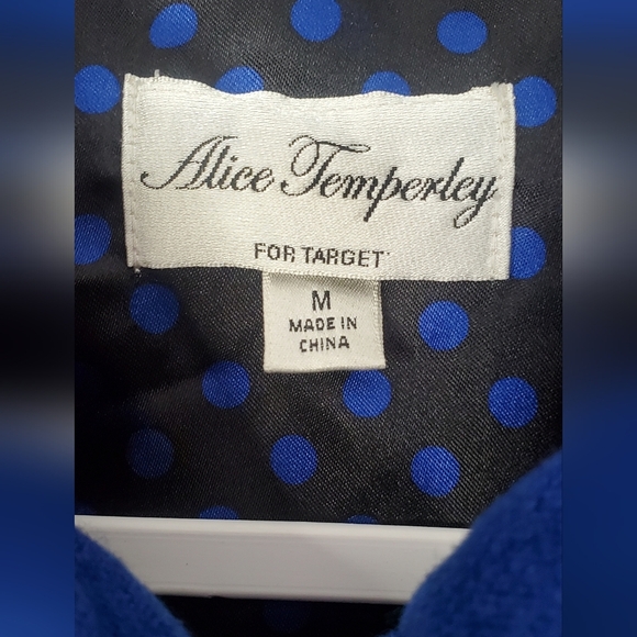 Alice Temperly Royal Blue Wool Blend Cropped Jacket Cape Coat Ruffled Sz Medium - Picture 4 of 9